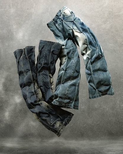 PADDED ZIP-UP HOODIE + DENIM PANTS