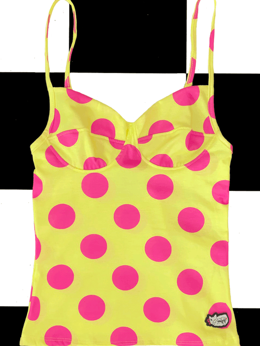 Polka Boyshort and Corset Cami in Yellow