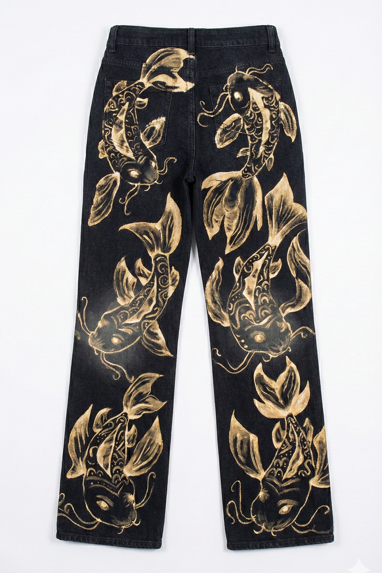Koi Fish Printed Jeans
