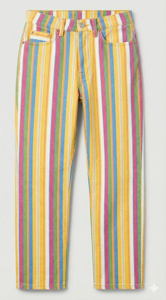 Candy Stripe High-Rise Jeans